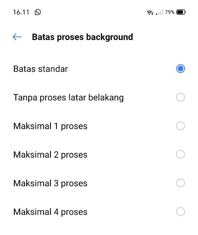 Setting Maksimal Berpindah Aplikasi