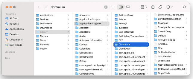 langkah 3 menghapus chromium di MAC OS