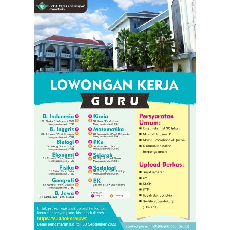 Loker Al Irsyad Purwokerto
