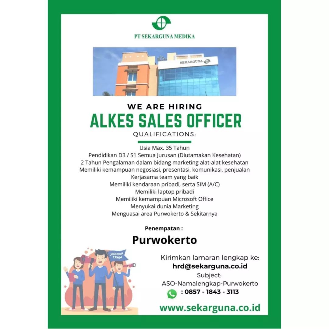 Lowongan PT Sekarguna Medika Purwokerto